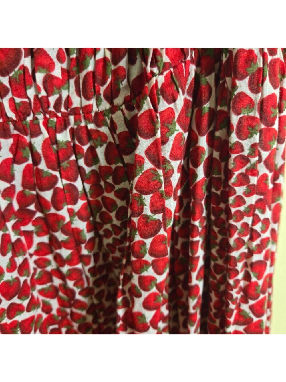 J.Crew 2024 Empire Waist Midi Dress Strawberry Swirl Print Cotton Size M - Picture 5 of 9